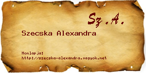 Szecska Alexandra névjegykártya