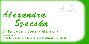 alexandra szecska business card